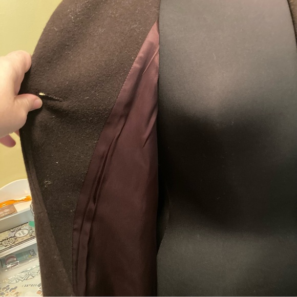 Size 12 Albert Nipon Long Wool Coat - Picture 7 of 11